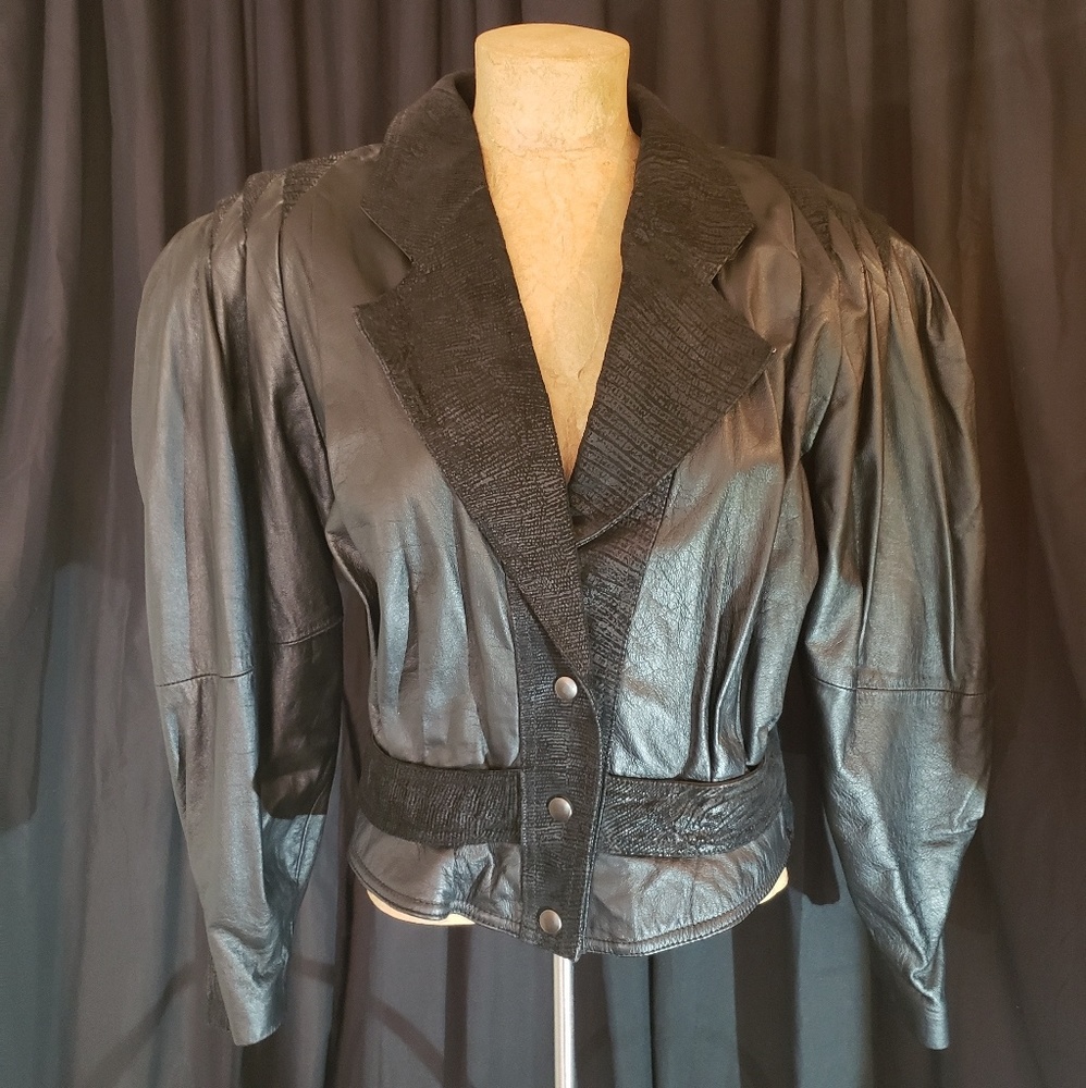 Vintage 80's Tapered Cropped Leather Jacket